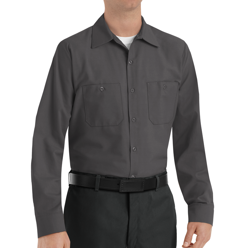 Red Kap Mens Industrial 7 Button Work Shirt 